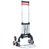 Sammenleggbar trappetralle 70 kg aluminium sølv