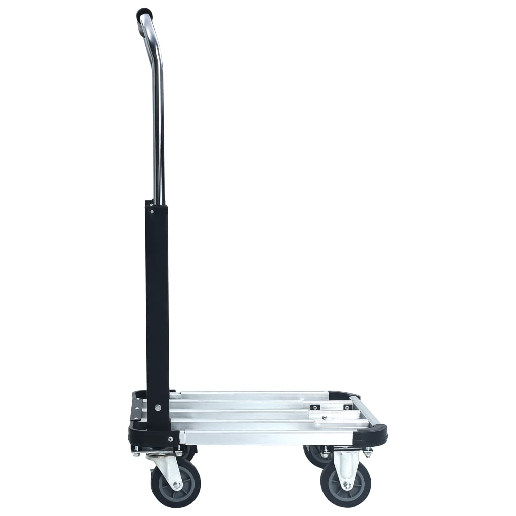 Sammenleggbar transportvogn 150 kg aluminium sølv