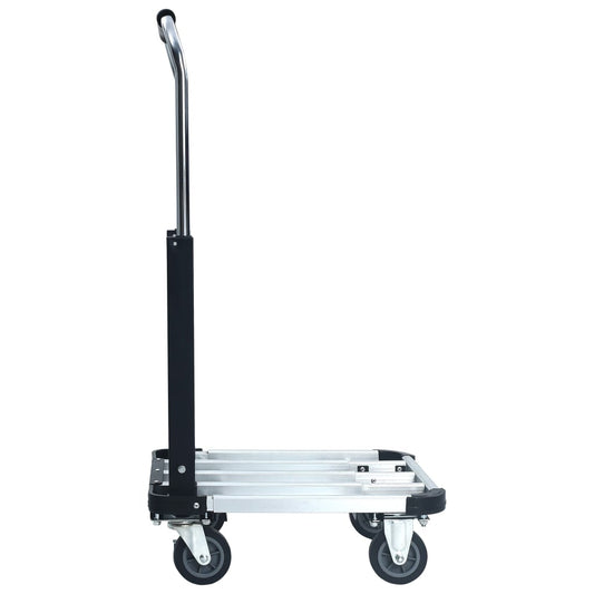 Sammenleggbar transportvogn 150 kg aluminium sølv