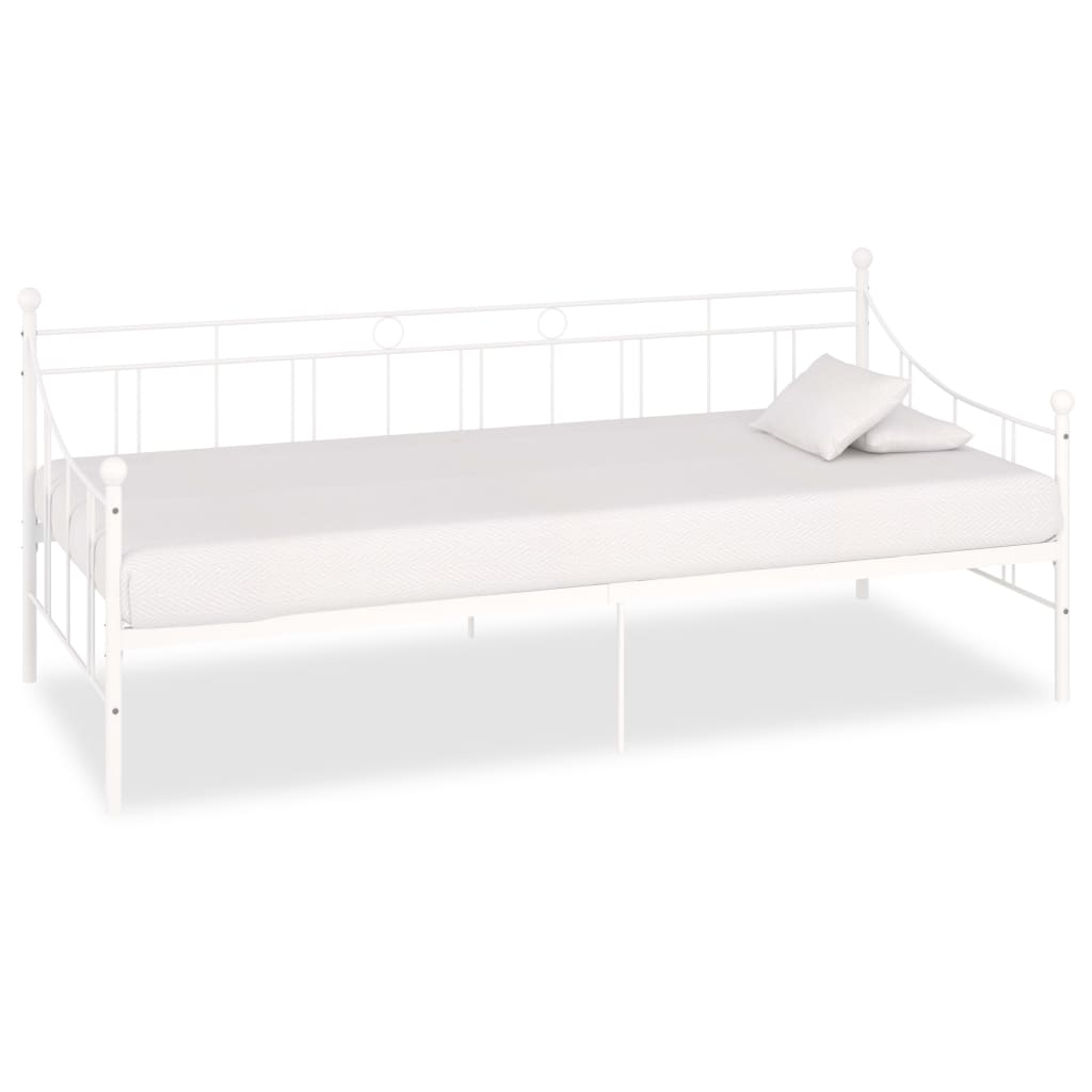 Ramme til dagseng hvit metall 90x200 cm