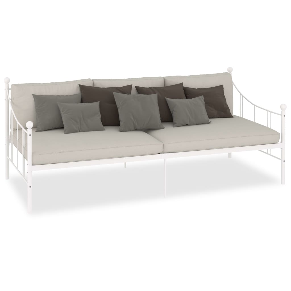 Ramme til dagseng hvit metall 90x200 cm