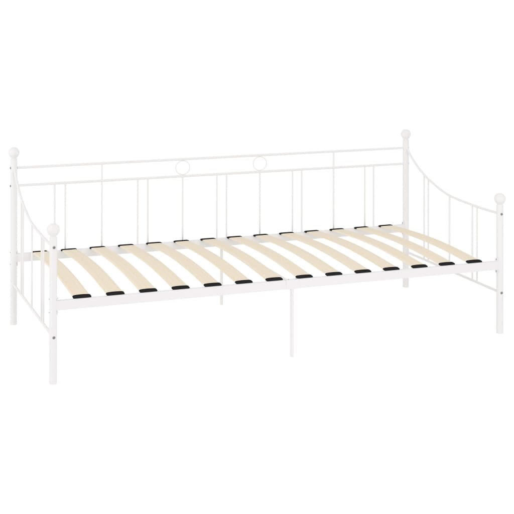 Ramme til dagseng hvit metall 90x200 cm
