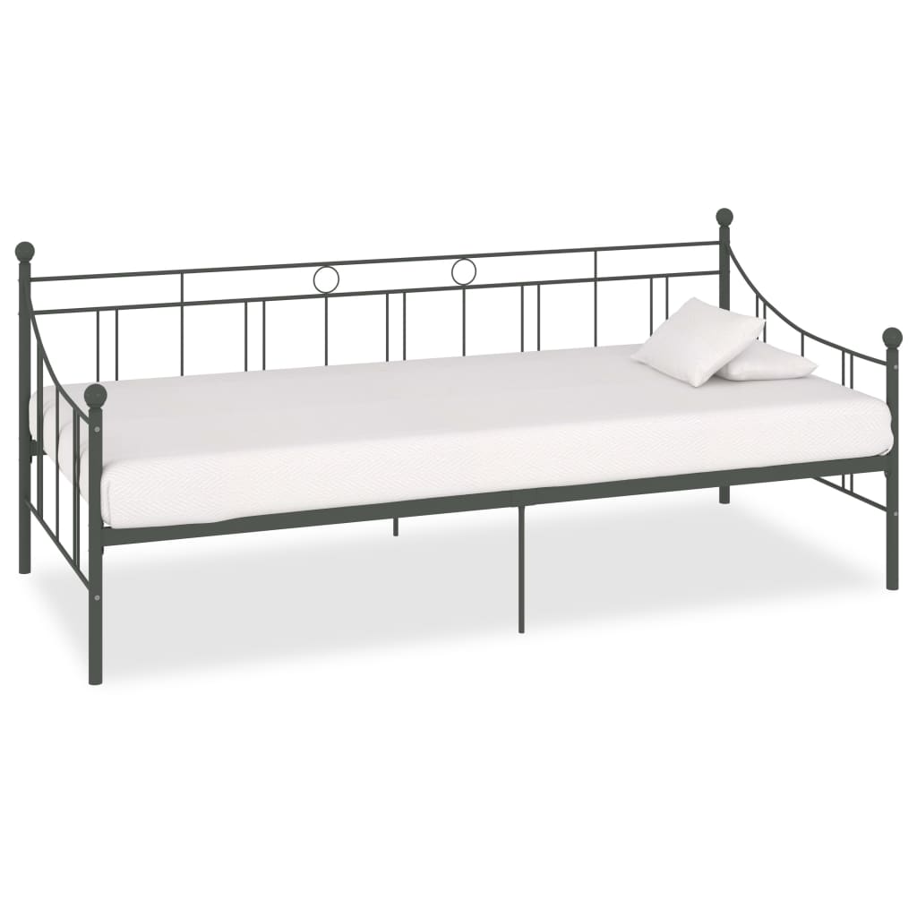 Ramme til dagseng grå metall 90x200 cm