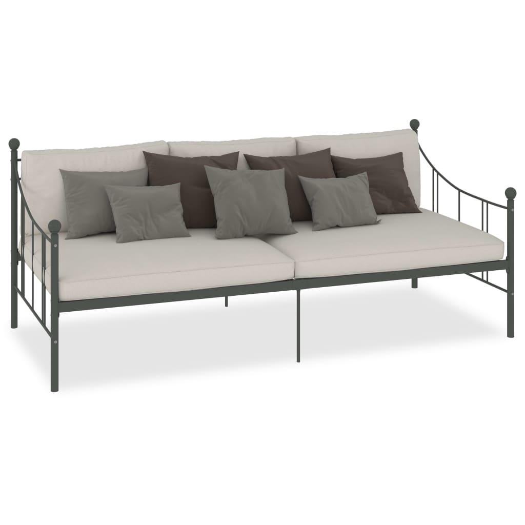 Ramme til dagseng grå metall 90x200 cm