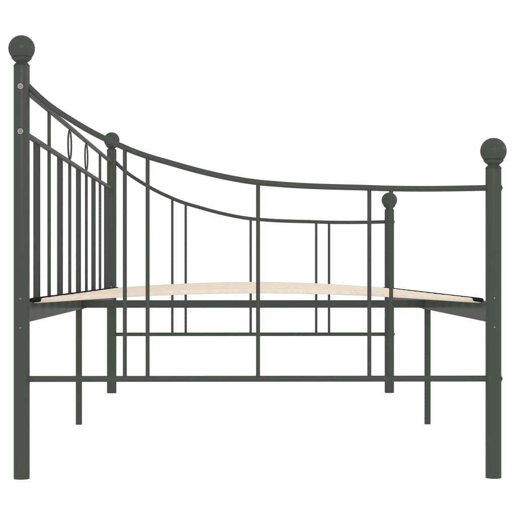 Ramme til dagseng grå metall 90x200 cm