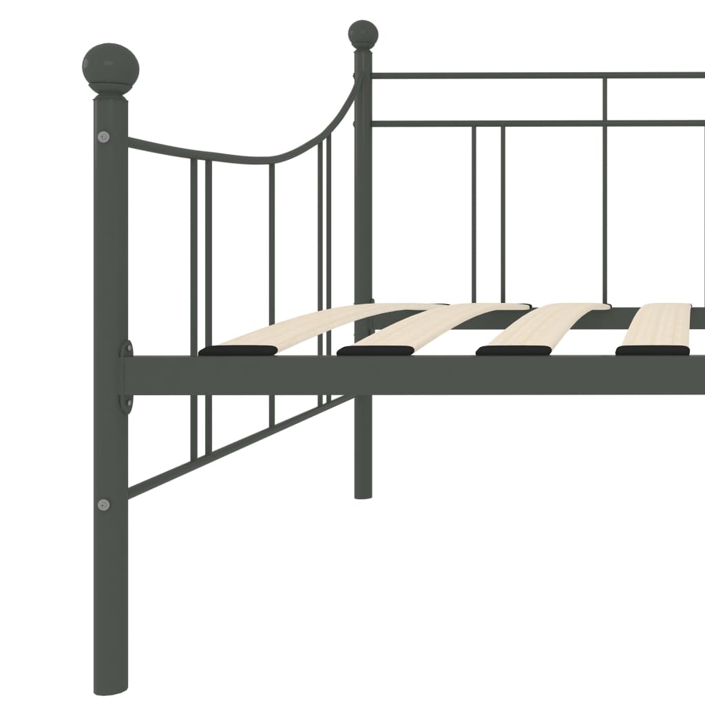 Ramme til dagseng grå metall 90x200 cm