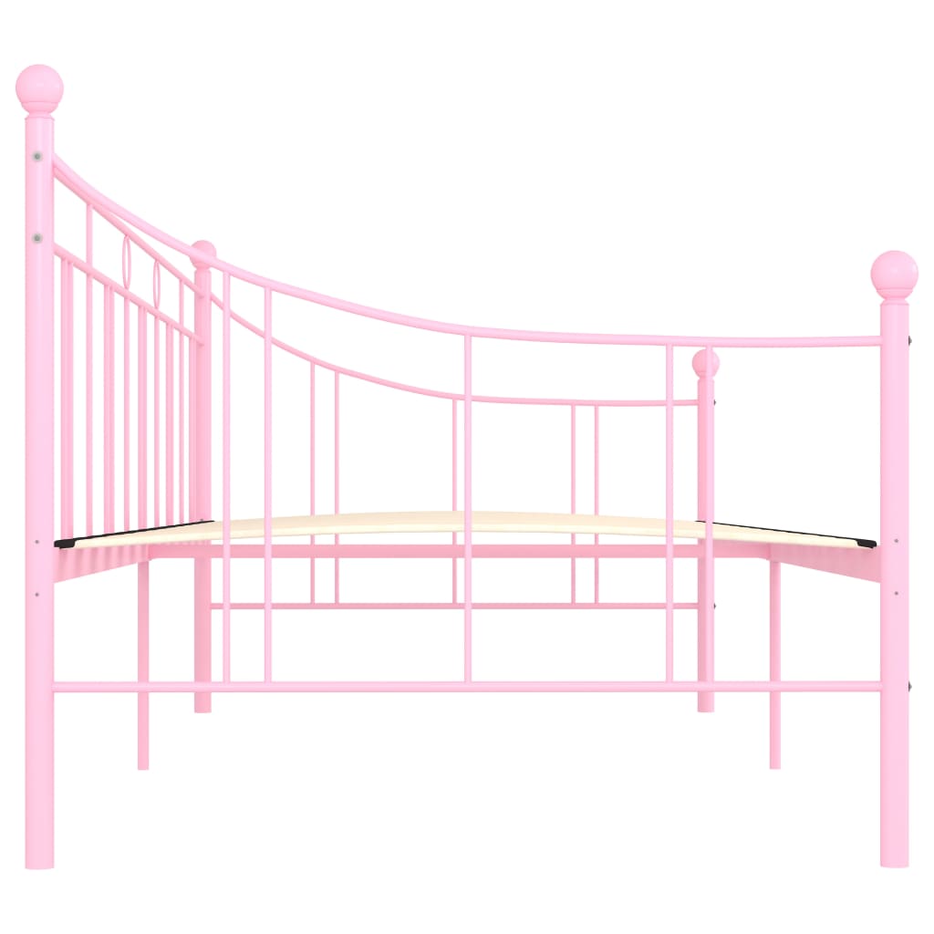 Ramme til dagseng rosa metall 90x200 cm