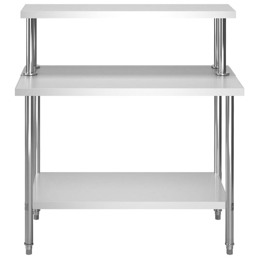 Arbeidsbord for kjøkken overhylle 120x60x120 cm rustfritt stål