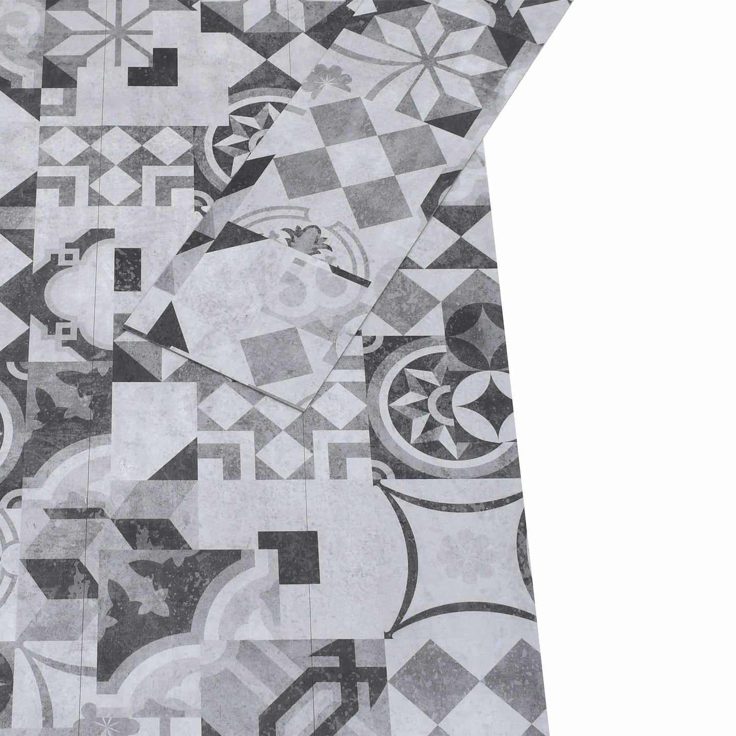 Selvheftende Gulvplank 32 pcs Grå Mønster 4,46 m² PVC