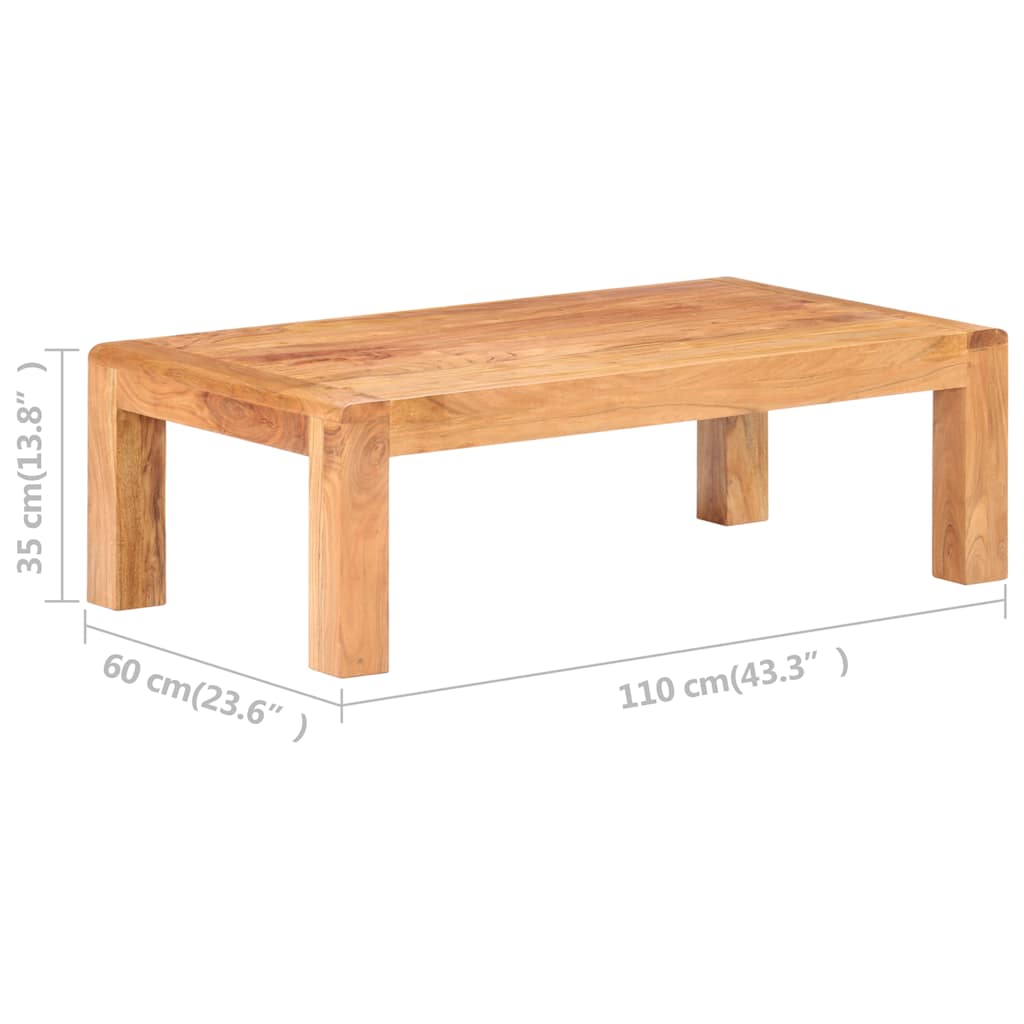 Salongbord 110x60x35 cm heltre akasie i honningfarget finish