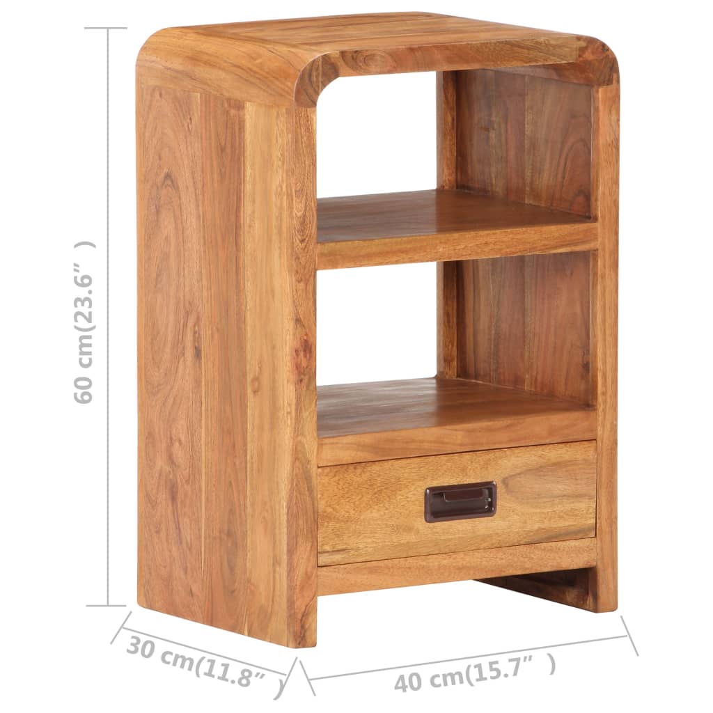 Nattbord 40x30x60 cm heltre akasie med honningfinish