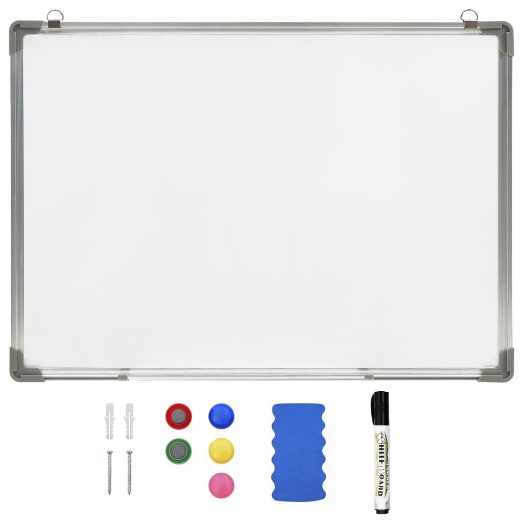 Magnetisk tørr-viskbar tavle hvit 90x60 cm stål