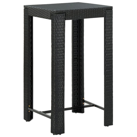Utendørs barbord svart 60,5x60,5x110,5 cm polyrotting
