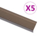 Trappeneser L-form 5 stk aluminium 90 cm brun vidaXL