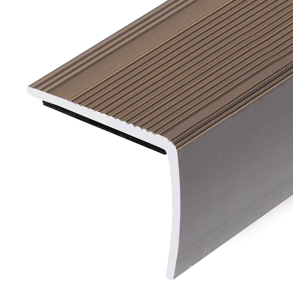 Trappeneser L-form 5 stk aluminium 90 cm brun vidaXL