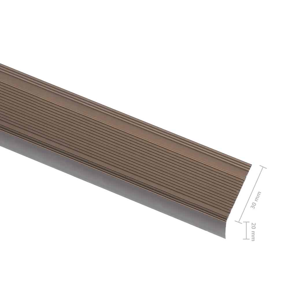 Trappeneser L-form 5 stk aluminium 90 cm brun vidaXL