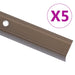 Trappeneser L-form 5 stk aluminium 90 cm brun vidaXL