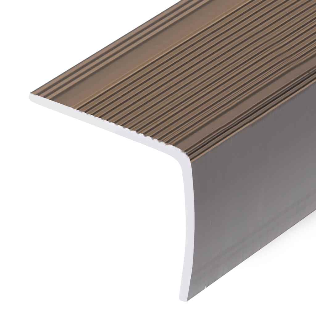 Trappeneser L-form 5 stk aluminium 90 cm brun vidaXL