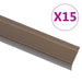 Trappeneser L-form 15 stk aluminium 90 cm brun vidaXL