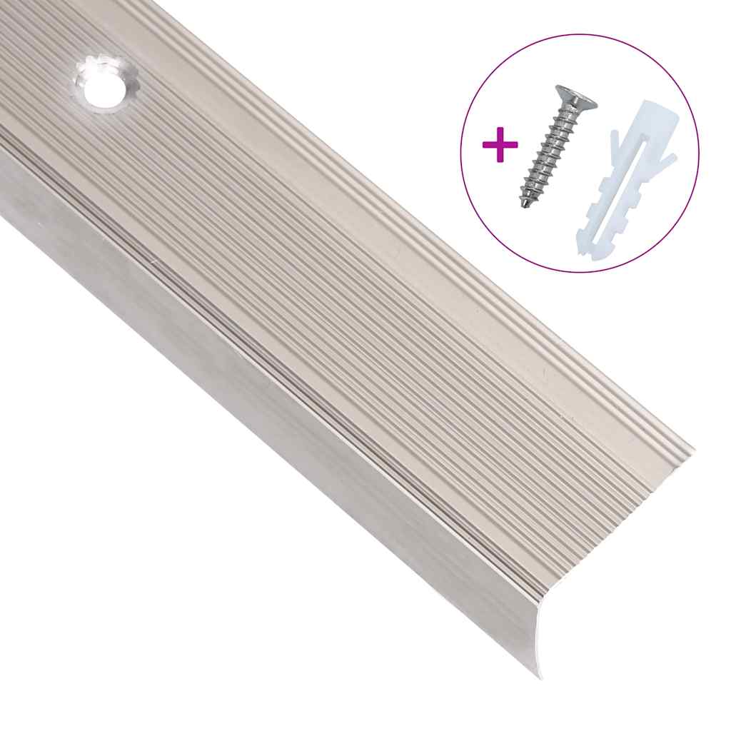 Trappeneser L-form 15 stk aluminium 90 cm champagne vidaXL
