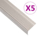 Trappeneser L-form 5 stk aluminium 90 cm champagne vidaXL