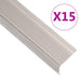 Trappeneser L-form 15 stk aluminium 90 cm champagne vidaXL