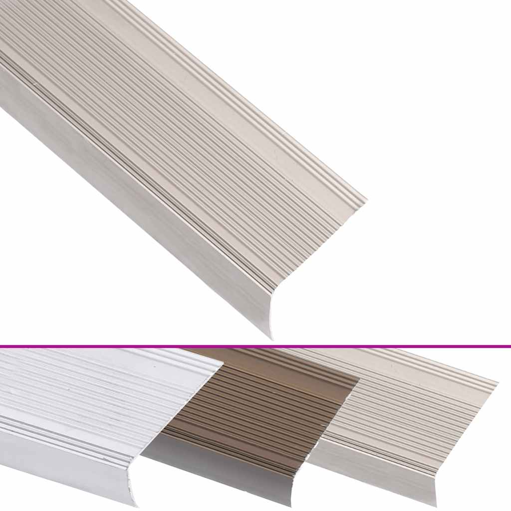 Trappeneser L-form 15 stk aluminium 90 cm champagne vidaXL