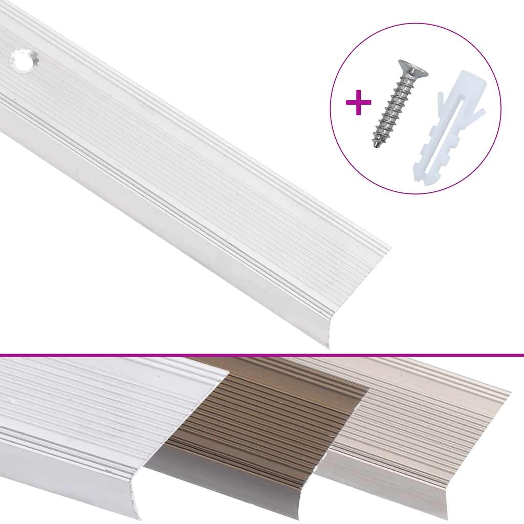 Trappeneser L-form 5 stk aluminium 100 cm sølv vidaXL