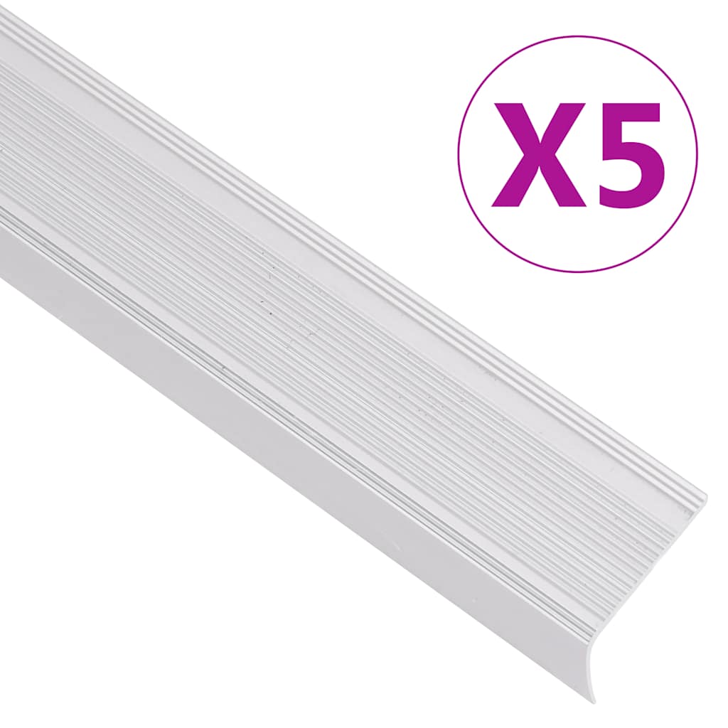 Trappeneser L-form 5 stk aluminium 100 cm sølv vidaXL