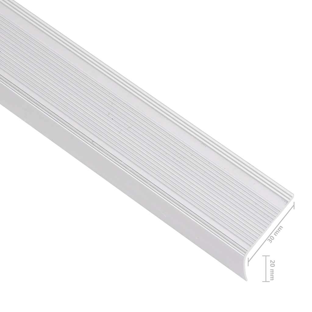 Trappeneser L-form 5 stk aluminium 100 cm sølv vidaXL