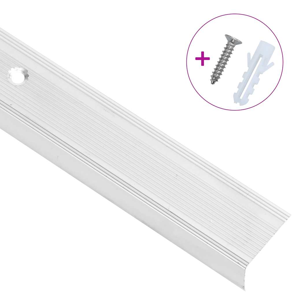 Trappeneser L-form 15 stk aluminium 100 cm sølv vidaXL