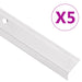 Trappeneser L-form 5 stk aluminium 100 cm sølv vidaXL