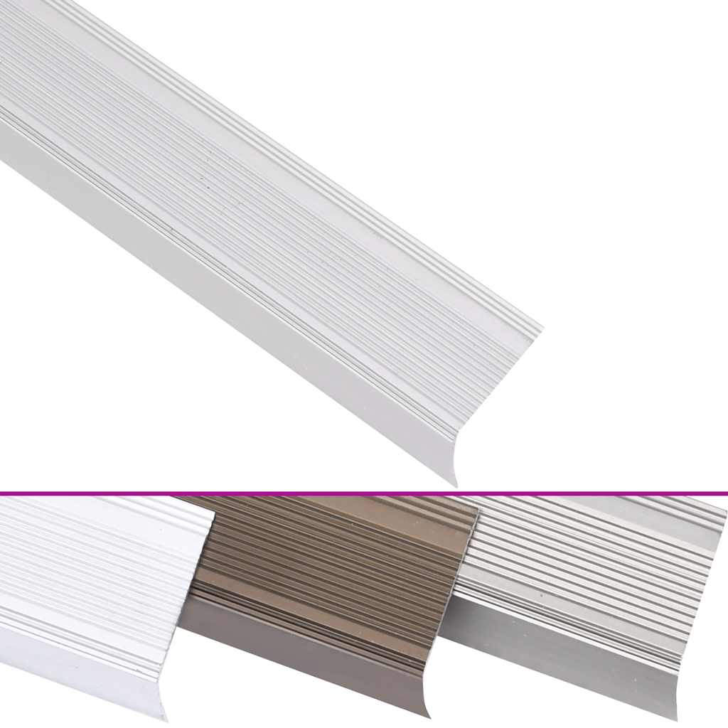 Trappeneser L-form 5 stk aluminium 100 cm sølv vidaXL