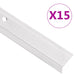 Trappeneser L-form 15 stk aluminium 100 cm sølv vidaXL