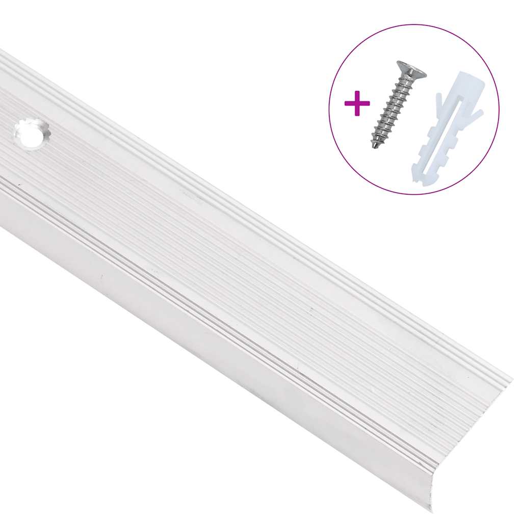 Trappeneser L-form 15 stk aluminium 100 cm sølv vidaXL