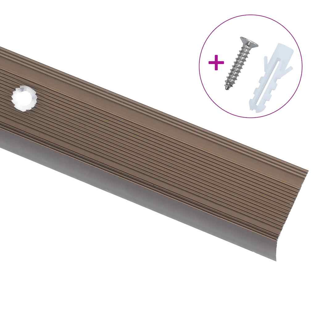 Trappeneser L-form 5 stk aluminium 100 cm brun vidaXL