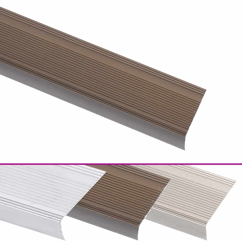 Trappeneser L-form 5 stk aluminium 100 cm brun vidaXL