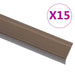Trappeneser L-form 15 stk aluminium 100 cm brun vidaXL