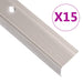 Trappeneser L-form 15 stk aluminium 100 cm champagne vidaXL