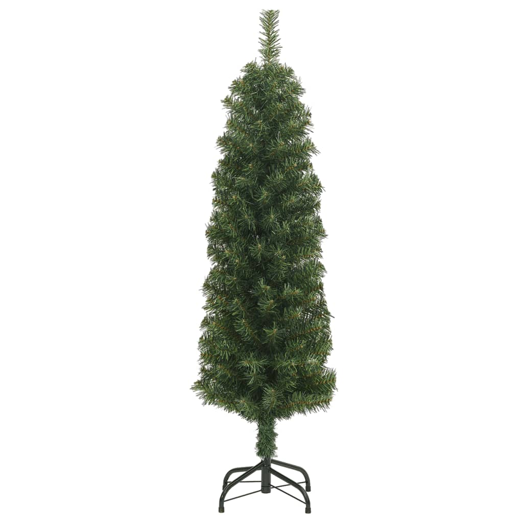 Slankt kunstig juletre med stativ grønn 150 cm PVC