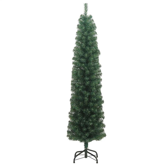 Slankt kunstig juletre med stativ grønn 180 cm PVC