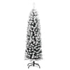 Slankt kunstig juletre med flokket snø grønn 150 cm PVC