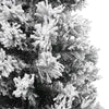 Slankt kunstig juletre med flokket snø grønn 210 cm PVC