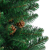 Slankt juletre med ekte tre og furukongler grønn 180 cm PVC