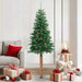 Slankt juletre med ekte tre og furukongler grønn 180 cm PVC