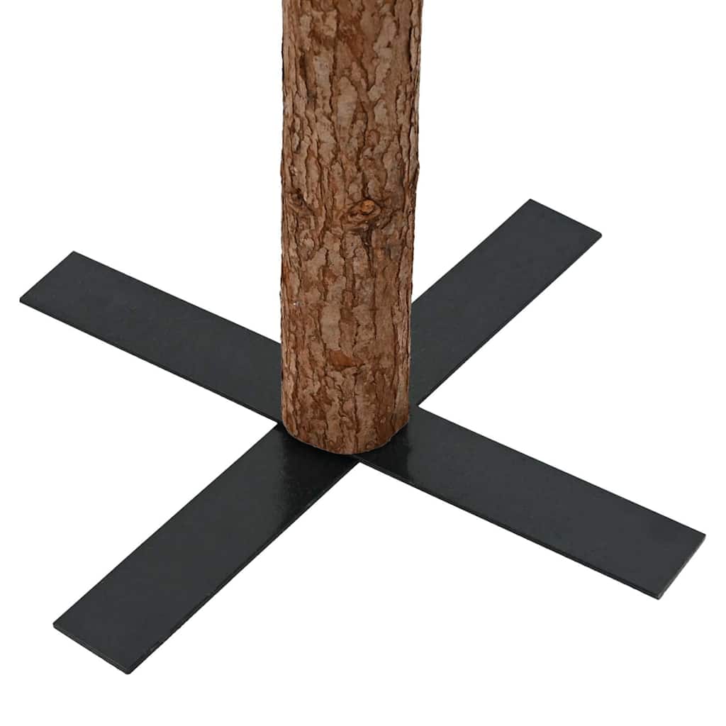 Slankt juletre med ekte tre og furukongler grønn 210 cm PVC