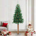 Slankt juletre med ekte tre og furukongler grønn 210 cm PVC