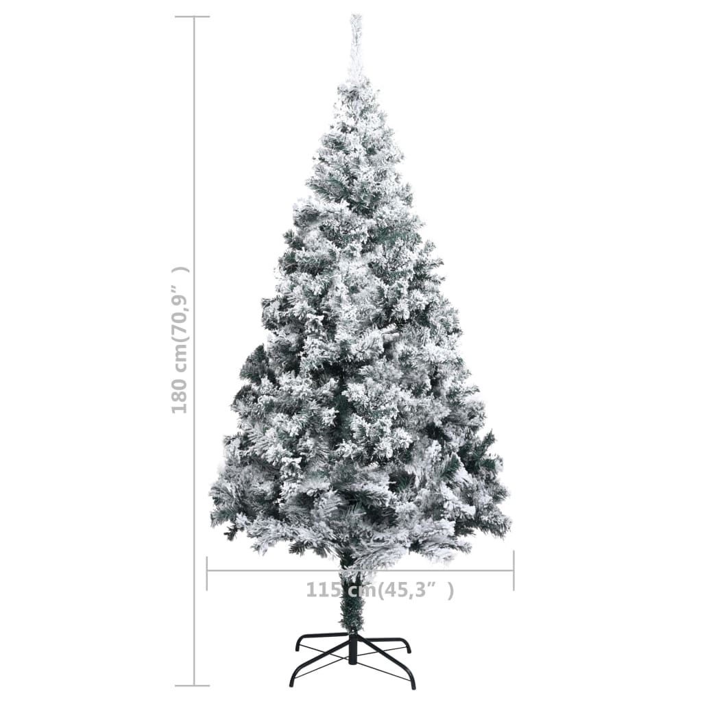 Kunstig juletre med flokket snø grønn 180 cm