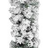 Julekrans med flokket snø grønn 10 m PVC