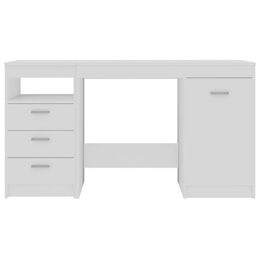 Skrivebord hvit 140x50x76 cm konstruert tre